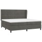 vidaXL Boxspringbett mit Matratze Dunkelgrau 200x200 cm Samt vidaXL Boxspringbett mit Matratze Dunkelgrau 200x200 cm Samt