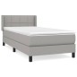 vidaXL Boxspringbett mit Matratze Hellgrau 90x190 cm Stoff vidaXL Boxspringbett mit Matratze Hellgrau 90x190 cm Stoff