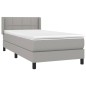 vidaXL Boxspringbett mit Matratze Hellgrau 90x190 cm Stoff vidaXL Boxspringbett mit Matratze Hellgrau 90x190 cm Stoff