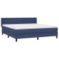 vidaXL Boxspringbett mit Matratze Blau 160x200 cm Stoff vidaXL Boxspringbett mit Matratze Blau 160x200 cm Stoff