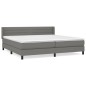 vidaXL Boxspringbett mit Matratze Dunkelgrau 200x200 cm Stoff vidaXL Boxspringbett mit Matratze Dunkelgrau 200x200 cm Stoff