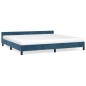 Bettgestell mit Kopfteil Dunkelblau 200x200 cm Samt Bettgestell mit Kopfteil Dunkelblau 200x200 cm Samt