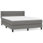 vidaXL Boxspringbett mit Matratze Dunkelgrau 140x200 cm Stoff vidaXL Boxspringbett mit Matratze Dunkelgrau 140x200 cm Stoff