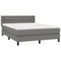 vidaXL Boxspringbett mit Matratze Dunkelgrau 140x200 cm Stoff vidaXL Boxspringbett mit Matratze Dunkelgrau 140x200 cm Stoff