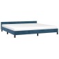 Bettgestell mit Kopfteil Dunkelblau 200x200 cm Samt Bettgestell mit Kopfteil Dunkelblau 200x200 cm Samt