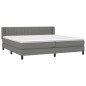 vidaXL Boxspringbett mit Matratze Dunkelgrau 200x200 cm Stoff vidaXL Boxspringbett mit Matratze Dunkelgrau 200x200 cm Stoff