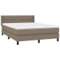 vidaXL Boxspringbett mit Matratze Taupe 140x190 cm Stoff vidaXL Boxspringbett mit Matratze Taupe 140x190 cm Stoff