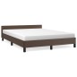 Bettgestell mit Kopfteil Braun 140x190 cm Kunstleder Bettgestell mit Kopfteil Braun 140x190 cm Kunstleder