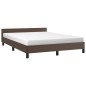 Bettgestell mit Kopfteil Braun 140x190 cm Kunstleder Bettgestell mit Kopfteil Braun 140x190 cm Kunstleder