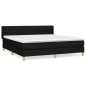 vidaXL Boxspringbett mit Matratze Schwarz 160x200 cm Stoff vidaXL Boxspringbett mit Matratze Schwarz 160x200 cm Stoff