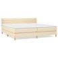 vidaXL Boxspringbett mit Matratze Creme 200x200 cm Stoff vidaXL Boxspringbett mit Matratze Creme 200x200 cm Stoff