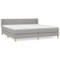 vidaXL Boxspringbett mit Matratze Hellgrau 200x200 cm Stoff vidaXL Boxspringbett mit Matratze Hellgrau 200x200 cm Stoff