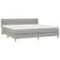 vidaXL Boxspringbett mit Matratze Hellgrau 200x200 cm Stoff vidaXL Boxspringbett mit Matratze Hellgrau 200x200 cm Stoff
