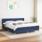 vidaXL Boxspringbett mit Matratze Blau 180x200 cm Stoff vidaXL Boxspringbett mit Matratze Blau 180x200 cm Stoff