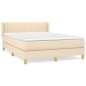 vidaXL Boxspringbett mit Matratze Creme 140x200 cm Stoff vidaXL Boxspringbett mit Matratze Creme 140x200 cm Stoff
