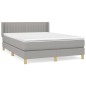 vidaXL Boxspringbett mit Matratze Hellgrau 140x200 cm Stoff vidaXL Boxspringbett mit Matratze Hellgrau 140x200 cm Stoff