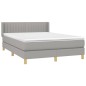 vidaXL Boxspringbett mit Matratze Hellgrau 140x200 cm Stoff vidaXL Boxspringbett mit Matratze Hellgrau 140x200 cm Stoff
