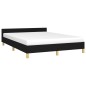 Bettgestell mit Kopfteil Schwarz 140x200 cm Stoff Bettgestell mit Kopfteil Schwarz 140x200 cm Stoff