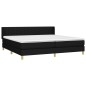 vidaXL Boxspringbett mit Matratze Schwarz 200x200 cm Stoff vidaXL Boxspringbett mit Matratze Schwarz 200x200 cm Stoff