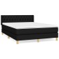 vidaXL Boxspringbett mit Matratze Schwarz 140x200 cm Stoff vidaXL Boxspringbett mit Matratze Schwarz 140x200 cm Stoff