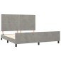vidaXL Bettgestell mit Kopfteil Hellgrau 180x200 cm Samt vidaXL Bettgestell mit Kopfteil Hellgrau 180x200 cm Samt