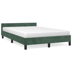 vidaXL Bettgestell mit Kopfteil Dunkelgrün 120x200 cm Samt