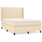 vidaXL Boxspringbett mit Matratze Creme 140x200 cm Stoff vidaXL Boxspringbett mit Matratze Creme 140x200 cm Stoff