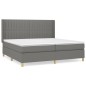 vidaXL Boxspringbett mit Matratze Dunkelgrau 200x200 cm Stoff vidaXL Boxspringbett mit Matratze Dunkelgrau 200x200 cm Stoff