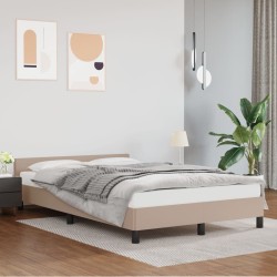 vidaXL Bettgestell mit Kopfteil Cappuccino-Braun 120x200 cm Kunstleder