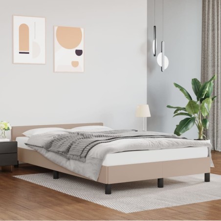 vidaXL Bettgestell mit Kopfteil Cappuccino-Braun 120x200 cm Kunstleder