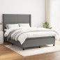 vidaXL Boxspringbett mit Matratze Dunkelgrau 140x200 cm Stoff vidaXL Boxspringbett mit Matratze Dunkelgrau 140x200 cm Stoff