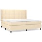 vidaXL Boxspringbett mit Matratze Creme 200x200 cm Stoff vidaXL Boxspringbett mit Matratze Creme 200x200 cm Stoff