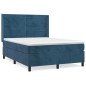 vidaXL Boxspringbett mit Matratze Dunkelblau 140x200 cm Samt vidaXL Boxspringbett mit Matratze Dunkelblau 140x200 cm Samt