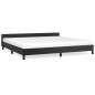 Bettgestell mit Kopfteil Schwarz 200x200 cm Kunstleder Bettgestell mit Kopfteil Schwarz 200x200 cm Kunstleder