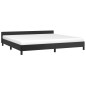 Bettgestell mit Kopfteil Schwarz 200x200 cm Kunstleder Bettgestell mit Kopfteil Schwarz 200x200 cm Kunstleder
