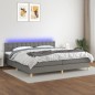 vidaXL Boxspringbett mit Matratze & LED Dunkelgrau 200x200 cm Stoff vidaXL Boxspringbett mit Matratze & LED Dunkelgrau 200x200 cm Stoff
