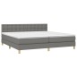 vidaXL Boxspringbett mit Matratze & LED Dunkelgrau 200x200 cm Stoff vidaXL Boxspringbett mit Matratze & LED Dunkelgrau 200x200 cm Stoff