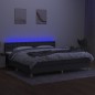vidaXL Boxspringbett mit Matratze & LED Dunkelgrau 200x200 cm Stoff vidaXL Boxspringbett mit Matratze & LED Dunkelgrau 200x200 cm Stoff