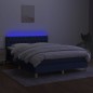 vidaXL Boxspringbett mit Matratze & LED Blau 140x200 cm Stoff vidaXL Boxspringbett mit Matratze & LED Blau 140x200 cm Stoff