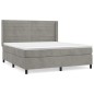 vidaXL Boxspringbett mit Matratze Hellgrau 180x200 cm Samt vidaXL Boxspringbett mit Matratze Hellgrau 180x200 cm Samt