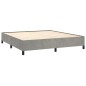 vidaXL Boxspringbett mit Matratze Hellgrau 180x200 cm Samt vidaXL Boxspringbett mit Matratze Hellgrau 180x200 cm Samt