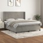 vidaXL Boxspringbett mit Matratze Hellgrau 180x200 cm Samt vidaXL Boxspringbett mit Matratze Hellgrau 180x200 cm Samt