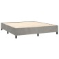 vidaXL Boxspringbett mit Matratze Hellgrau 180x200 cm Samt vidaXL Boxspringbett mit Matratze Hellgrau 180x200 cm Samt