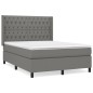 vidaXL Boxspringbett mit Matratze Dunkelgrau 140x200 cm Stoff vidaXL Boxspringbett mit Matratze Dunkelgrau 140x200 cm Stoff