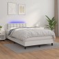 vidaXL Boxspringbett mit Matratze & LED Weiß 120x200 cm Kunstleder vidaXL Boxspringbett mit Matratze & LED Weiß 120x200 cm Kunstleder