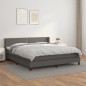 vidaXL Boxspringbett mit Matratze Grau 180x200 cm Kunstleder vidaXL Boxspringbett mit Matratze Grau 180x200 cm Kunstleder