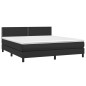 vidaXL Boxspringbett mit Matratze & LED Schwarz 160x200 cm Kunstleder vidaXL Boxspringbett mit Matratze & LED Schwarz 160x200 cm Kunstleder