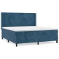 vidaXL Boxspringbett mit Matratze Dunkelblau 160x200 cm Samt vidaXL Boxspringbett mit Matratze Dunkelblau 160x200 cm Samt