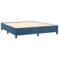 vidaXL Boxspringbett mit Matratze Dunkelblau 160x200 cm Samt vidaXL Boxspringbett mit Matratze Dunkelblau 160x200 cm Samt