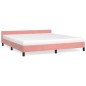 Bettgestell mit Kopfteil Rosa 160x200 cm Samt Bettgestell mit Kopfteil Rosa 160x200 cm Samt